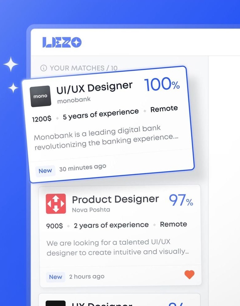 Приділили особливу увагу бізнес-моделі Lezo. Використовували різні методи для перетворення потреб бізнесу та потенційних користувачів у дизайн рішення. 
