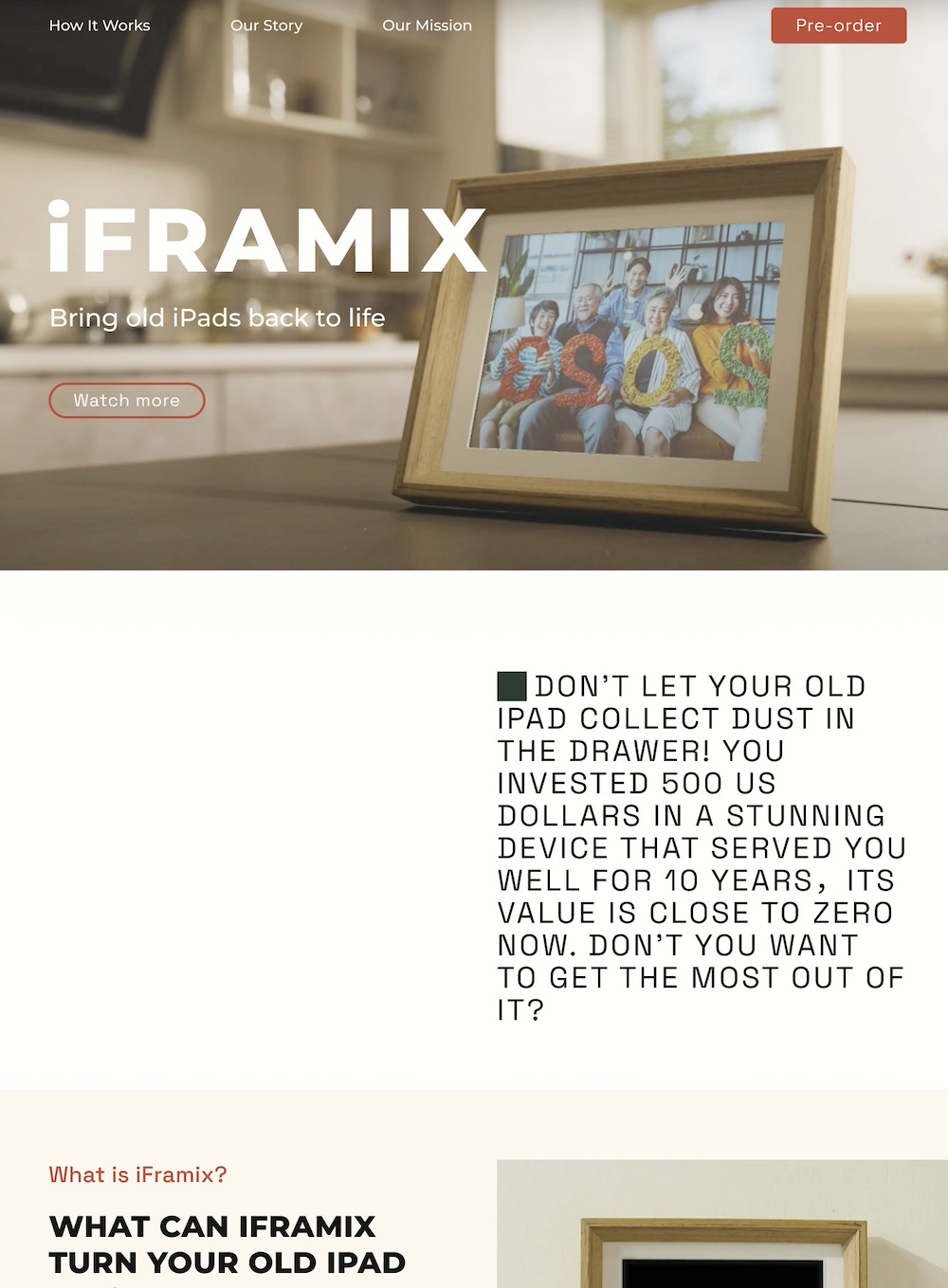 макет лендингу iFramix